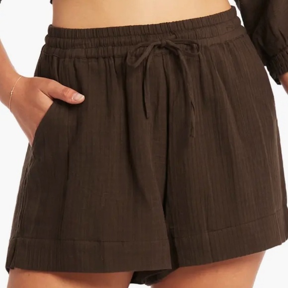 Sea Level Sunset Beach Cotton Gauze Cover-Up Shorts - Picture 1 of 6